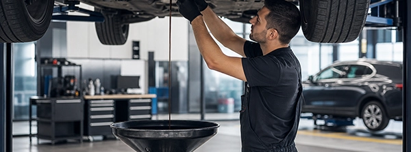 Motor yağı değişimi sırasında yağ dolumu yapılan motor bölmesi